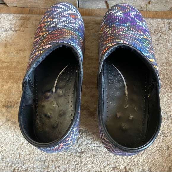 Sanita Raffia Clogs Slip On Multicolor Colorful Platform Heel Nursing Comfort 39 - Picture 5 of 10